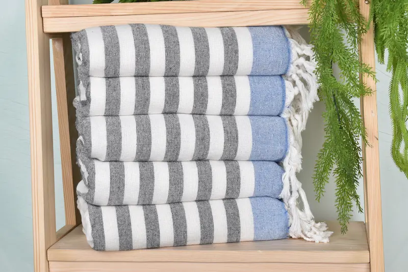Bachelorette Party Favors, Birthday Gift, Turkish Towel Set, Large Turkish Towel, 68x40 Cotton Striped Terry Towel, Yoga Towel, Cotton towel - 1