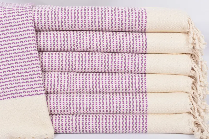 Hand Towel Custom Purple Diamond Organic Cotton, 40x20 Inches