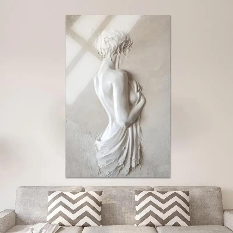 Zarif Kız Odası Dekoru için Trendy Soyut Kadın Heykeli Tuval