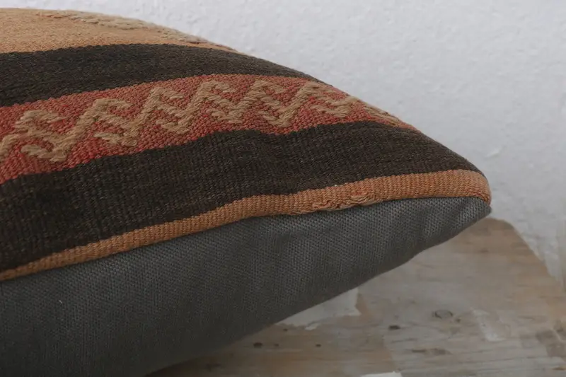 Interior Designer Pillow, Vintage Pillow, 12x24 Brown Cushion, Cushion Cover, Handmade Cushion Cover, Pillow for Couch - 6