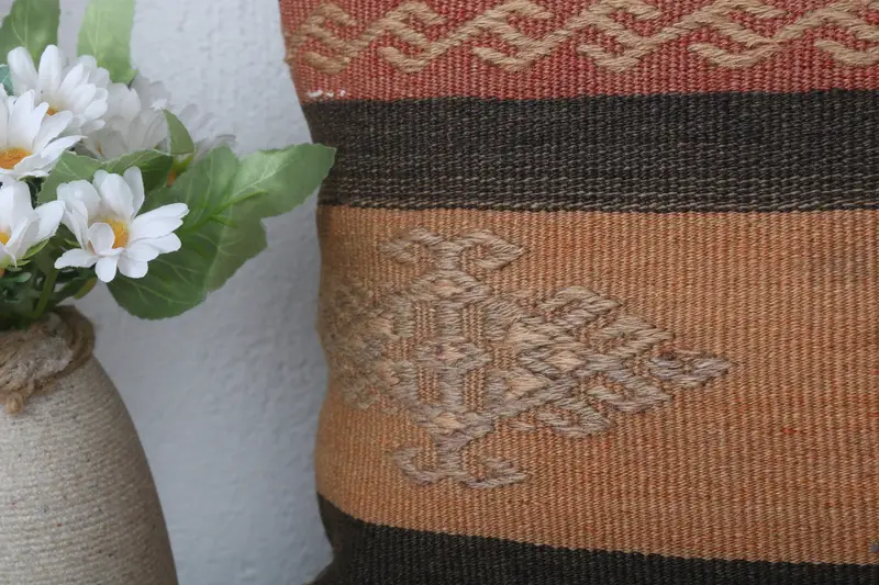 Interior Designer Pillow, Vintage Pillow, 12x24 Brown Cushion, Cushion Cover, Handmade Cushion Cover, Pillow for Couch - 3
