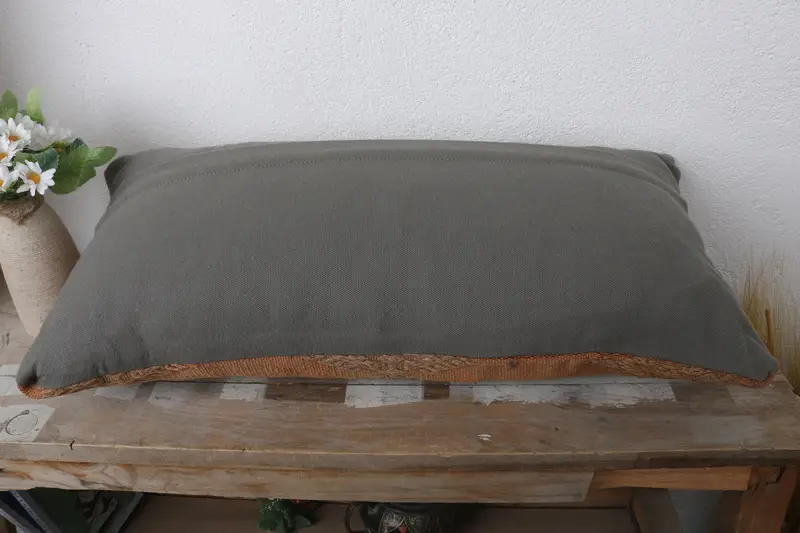 Interior Designer Pillow, Vintage Pillow, 12x24 Brown Cushion, Cushion Cover, Handmade Cushion Cover, Pillow for Couch - 7