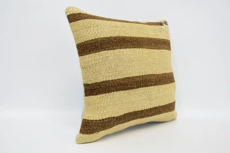 Morroccon Kilim Cushion Pillow Case, Gift Pillow, Cushion Cover, Antique Pillows, 16x16 Beige Cushion Case, Boho Pillow - 3