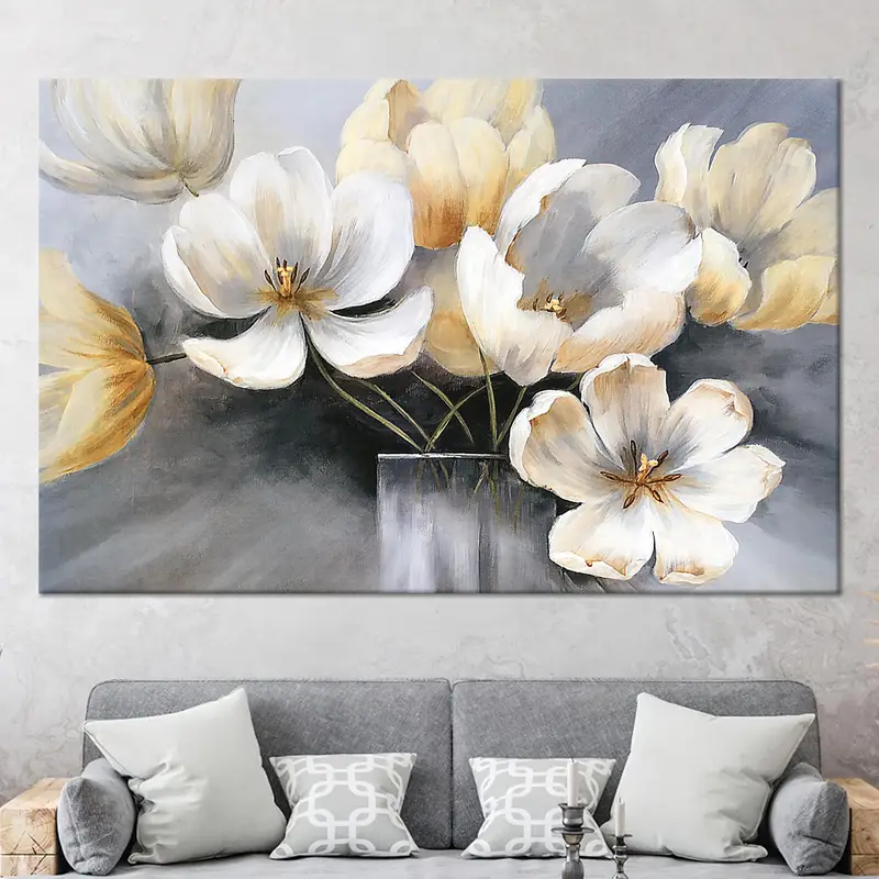 Modern Tuval Üzerine Lüks Soyut Çiçek Tablo Baskı
