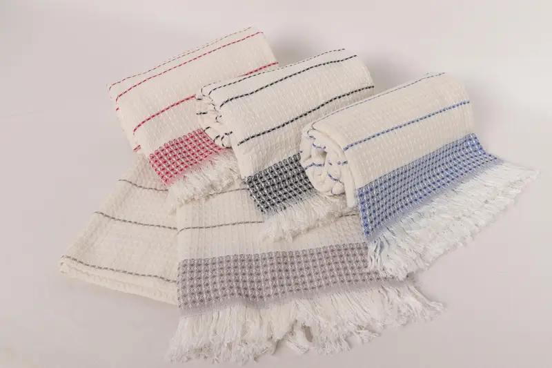 Anniversary Gift For Her, Beach towel, Fringed Turkish towel for poolside, 70x40 Cotton Waffle Towel, Custom Wedding Gift, Bridesmaid Gift - 5