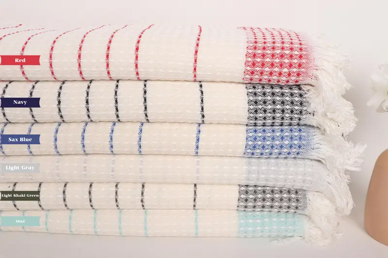 Anniversary Gift For Her, Beach towel, Fringed Turkish towel for poolside, 70x40 Cotton Waffle Towel, Custom Wedding Gift, Bridesmaid Gift - 1