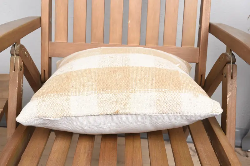 Handmade Rug Seat Pillow Cover, Armchair Cushion, Boho Pillow, Vintage Pillow, Turkish Pillow, Yoga Cushion, Pillow, 16x16 White Pillow Cover - 2