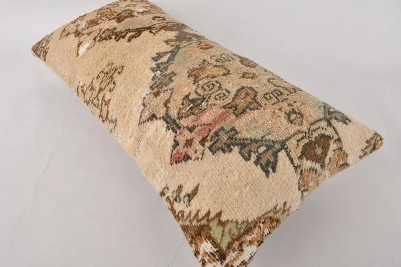 12x24 Beige Cushion, Throw Kilim Pillow, Kilim Pillow, Pillow Case, Wool Kilim Pillow Cushion Case, Vintage Kilim Throw Pillow - 6