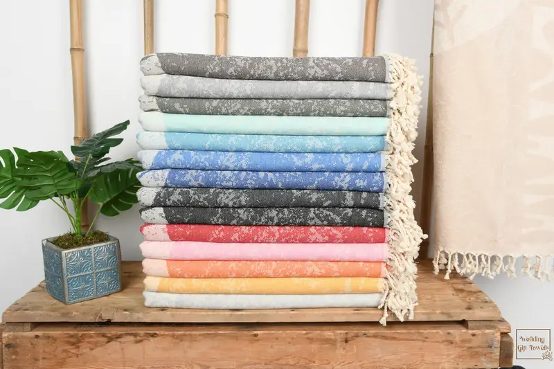 Personalized Turkish Cotton Towel Embroidered Gift, Beige, 70x40 Inches