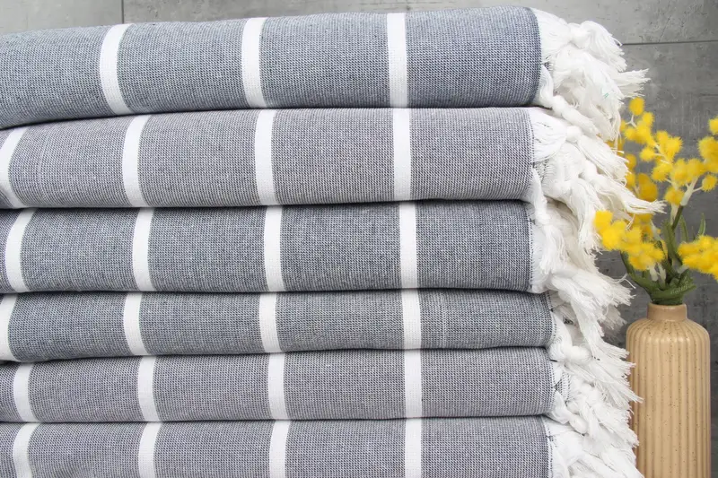 64x40 Cotton Striped Terry Towel, Bridesmaid Favors, Soft towel, Travel towel, Custom Wedding Gifts, Handmade Turkish bath towel for summer vacation - 2