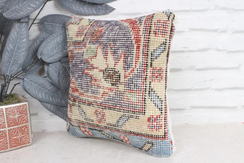 12x12 Blue Pillow, Patio Cushion Cover, Pillow for Sofa, Cushion Cover, Wholesale Pillow Cover, Kilim Cushion Sham, Interior Designer Pillow - 3