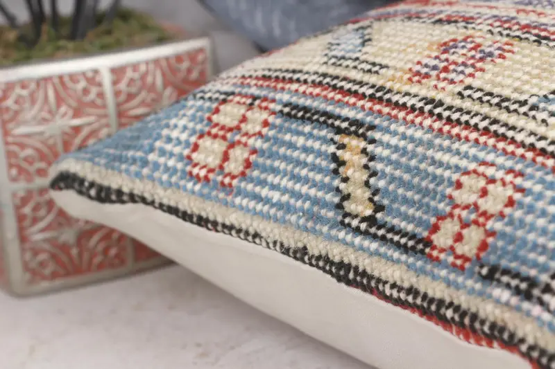 12x12 Blue Pillow, Patio Cushion Cover, Pillow for Sofa, Cushion Cover, Wholesale Pillow Cover, Kilim Cushion Sham, Interior Designer Pillow - 7