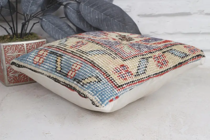12x12 Blue Pillow, Patio Cushion Cover, Pillow for Sofa, Cushion Cover, Wholesale Pillow Cover, Kilim Cushion Sham, Interior Designer Pillow - 6