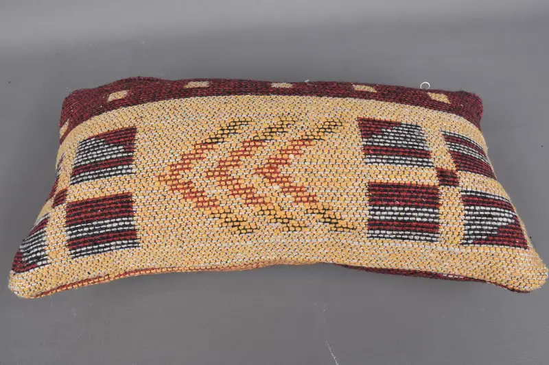 Pillow for Couch, Pillow, Boho Pillow, Farmhouse Cushion Cover, Throw Kilim Pillow, Neutral Throw Pillow Case, 8x16 Red Cushion Case - 6