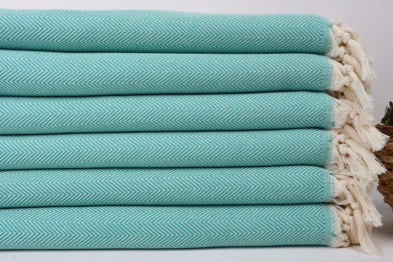 Bath towel, Boyfriend Christmas Gift, Bridal Shower Gift, Unique Wedding Gift, Monogram Towels, Personalized Towel, 70x40 Cotton Herringbone Towel - 2