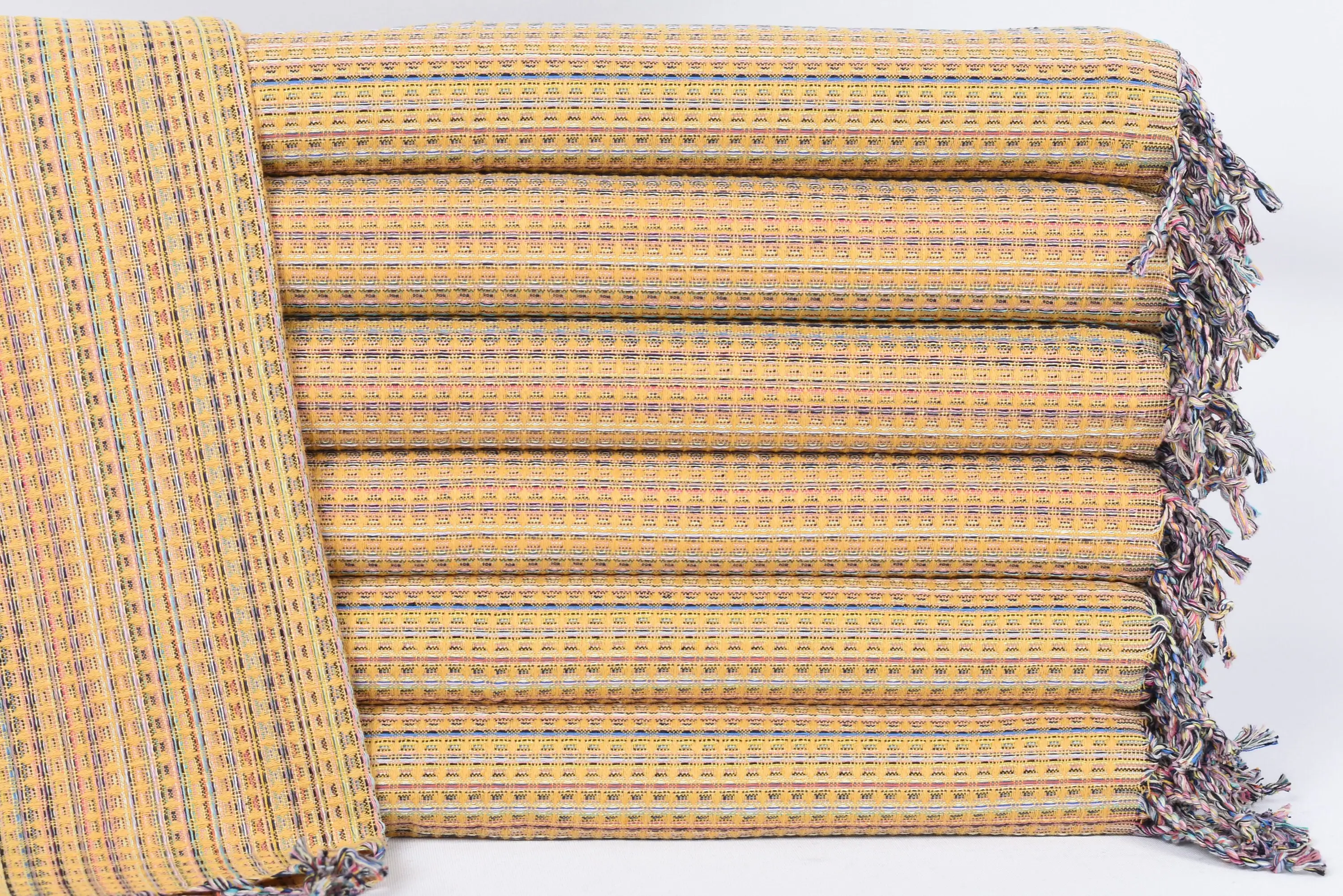 Personalized Turkish Cotton Hand Towel Mustard Geometric, 38x18 - 1