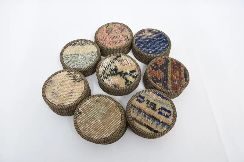 Posavasos de alfombra turca de 5x5 pulgadas, elegante posavasos de decoración de mesa