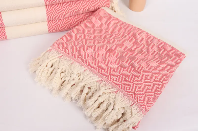 96x80 Cotton Diamond Towel, Bachelorette Gifts, Turkish Cotton Throw Blanket, Organic Throw, Bohemian Bedspread, Turkish Blanket, Wedding Favors - 5