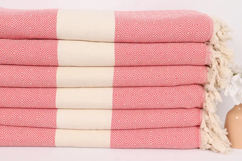 96x80 Cotton Diamond Towel, Bachelorette Gifts, Turkish Cotton Throw Blanket, Organic Throw, Bohemian Bedspread, Turkish Blanket, Wedding Favors - 3