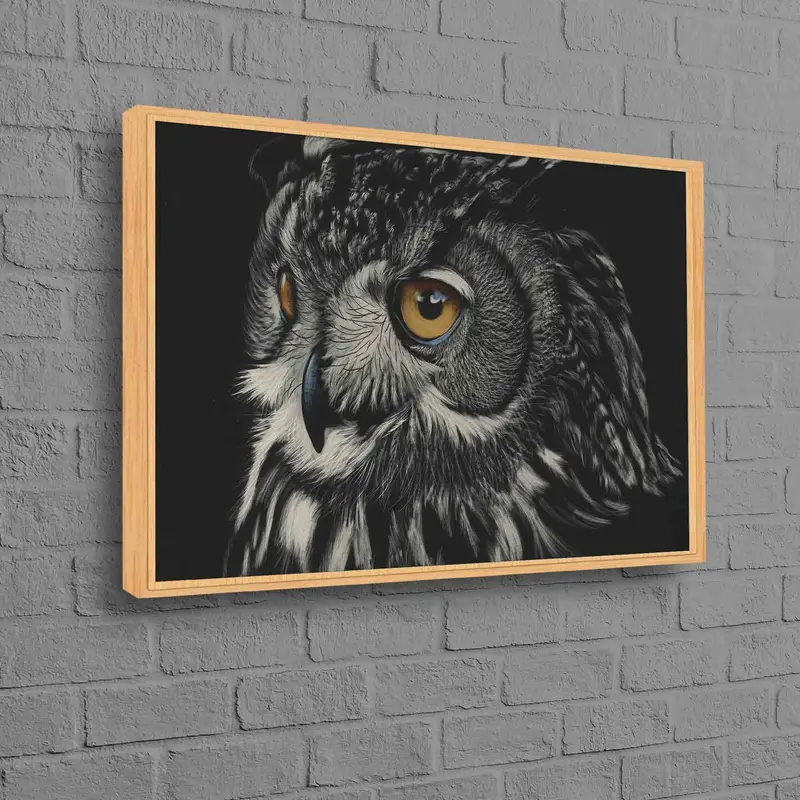 Çatı Katı, Man Mağarası, Çiftlik Evi için Zarif Baykuş Sevgilisi Kanvas Tablosu