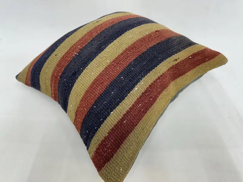 18x18 Beige Pillow Cover, Turkish Pillow, Turkish Rugs Pillow Sham, Cushion, Antique Pillows, Vintage Kilim Pillow, Armchair Pillow Sham - 6