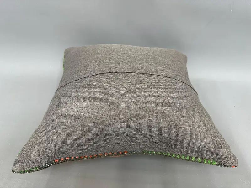 18x18 Green Cushion Case, Vintage Pillow, Cushion Case, Morroccon Kilim Cushion Cushion Case, Ethnical Kilim Rug Pillow, Gift Pillow - 7