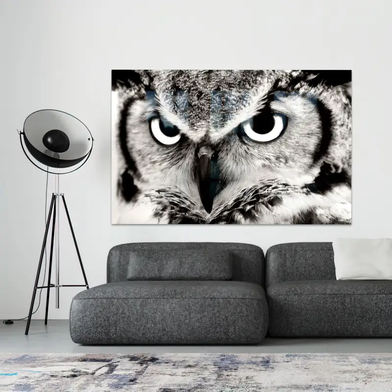 Zarif Baykuş Sevgilisi Baskılı Cam: Çiftlik Evi ve Loft Dekoru