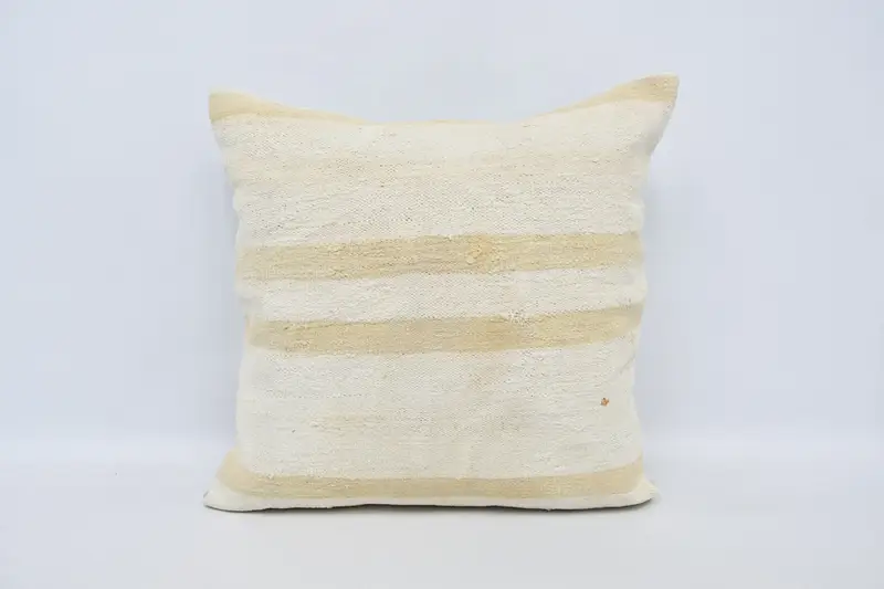 Cotton Pillow Cover, Tribal Pillow, Yoga Cushion, 28x28 White Pillow Case, Kilim Cushion Sham, Kilim Pillow, Turkish Pillow, Cushion Cover - 1