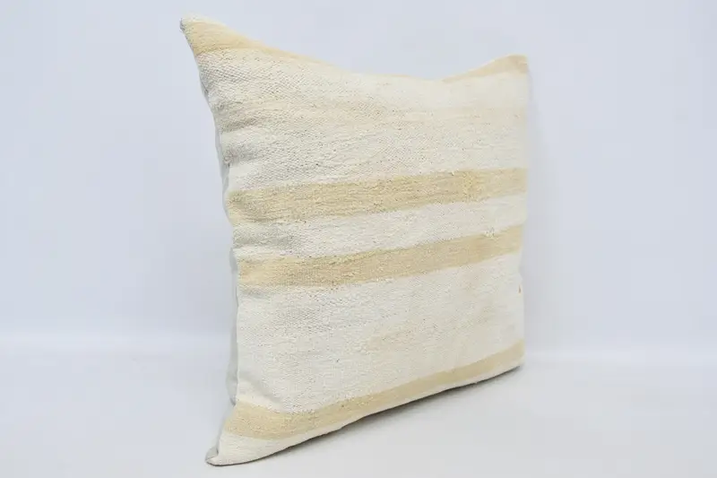 Cotton Pillow Cover, Tribal Pillow, Yoga Cushion, 28x28 White Pillow Case, Kilim Cushion Sham, Kilim Pillow, Turkish Pillow, Cushion Cover - 3