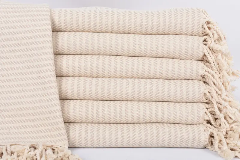 Personalized Turkish Beach Towel Beige Polka Dot, 40x71 Inches