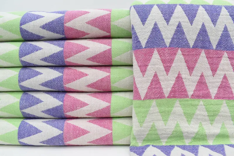 Bridesmaid Favors, Turkish towel bulk order for wedding gifts, 70x40 Cotton Zigzag Design Towel, Turkish Towel Beach, Beach towel, Custom Towel - 1