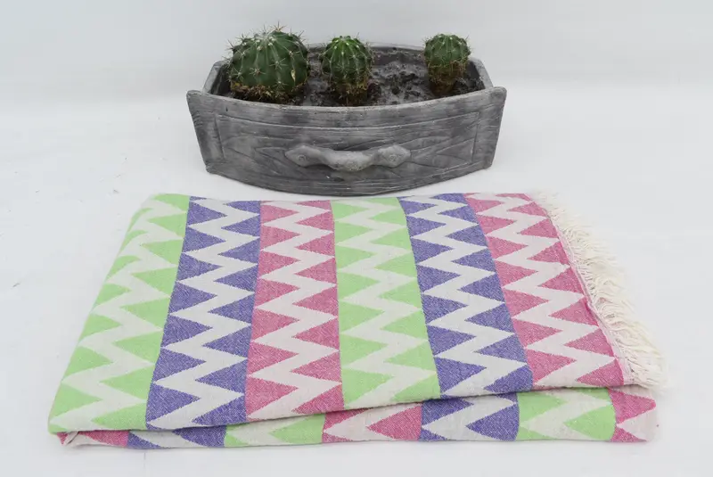 Bridesmaid Favors, Turkish towel bulk order for wedding gifts, 70x40 Cotton Zigzag Design Towel, Turkish Towel Beach, Beach towel, Custom Towel - 3