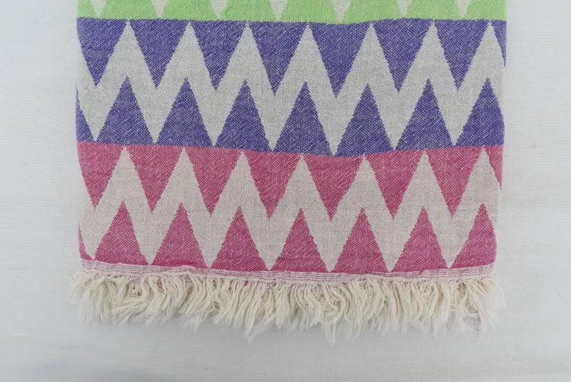 Bridesmaid Favors, Turkish towel bulk order for wedding gifts, 70x40 Cotton Zigzag Design Towel, Turkish Towel Beach, Beach towel, Custom Towel - 5
