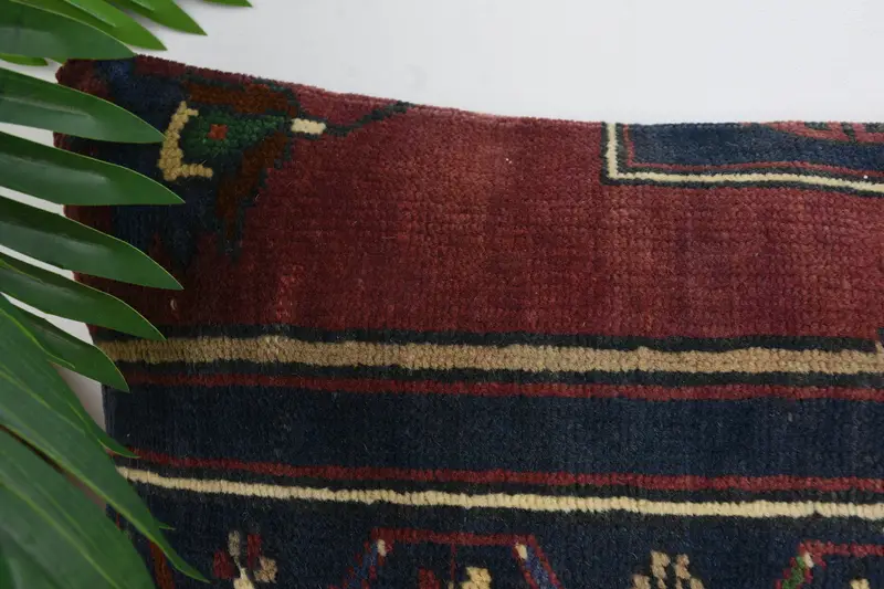 Pillow Case, Vintage Kilim Pillow, Turkish Pillow, 12x48 Red Cushion, Handmade Cushion, Vintage Kilim Throw Pillow, Handmade Pillow Sham - 2