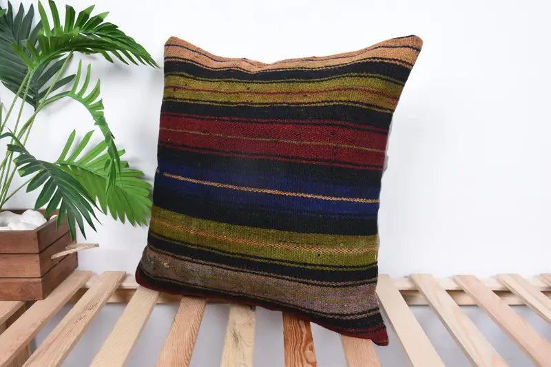 Decorative Cushion, Oriental Cushion, Throw Kilim Pillow, Kilim Cushion Sham, Kilim Pillow, Anatolian Pillow Case, Pillow Sham, 20x20 Red Pillow - 5