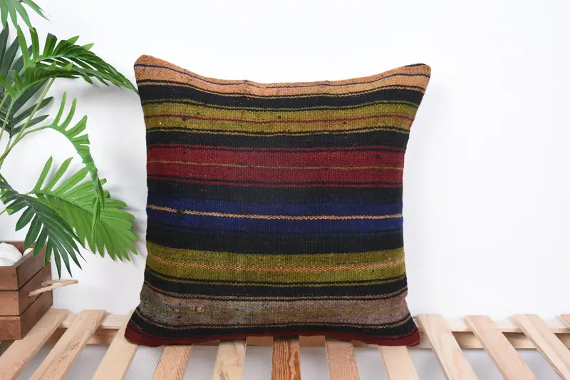 Decorative Cushion, Oriental Cushion, Throw Kilim Pillow, Kilim Cushion Sham, Kilim Pillow, Anatolian Pillow Case, Pillow Sham, 20x20 Red Pillow - 1