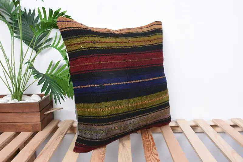 Decorative Cushion, Oriental Cushion, Throw Kilim Pillow, Kilim Cushion Sham, Kilim Pillow, Anatolian Pillow Case, Pillow Sham, 20x20 Red Pillow - 4