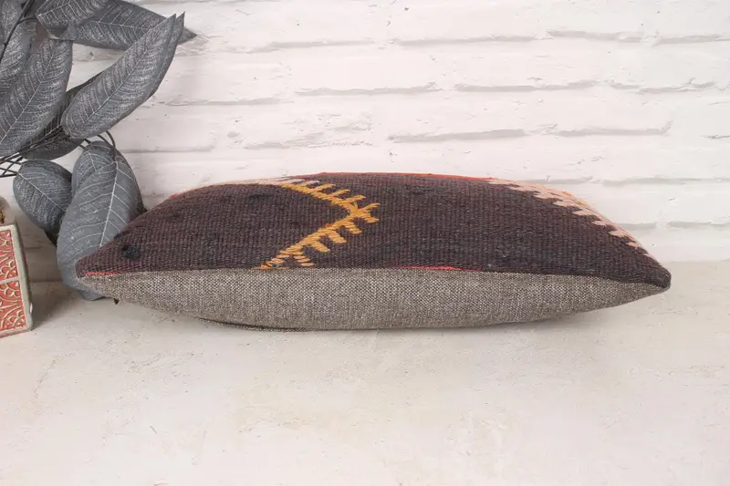 Vintage Kilim Throw Pillow, Bohemian Cushion Cushion Case, Kilim Pillow Cover, Cushion, Seat Cushion Cover, Kilim Pillow, 10x20 Red Pillow - 5