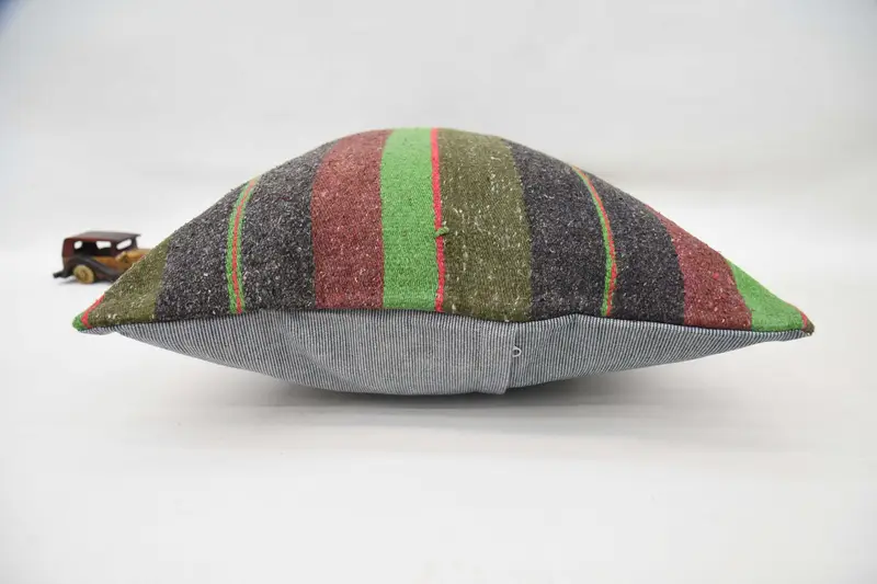 Vintage Pillow, Bright Cushion, 20x28 Green Pillow Case, Cozy Throw Pillow Cover, Cushion Case, Vintage Kilim Throw Pillow, Throw Kilim Pillow - 6