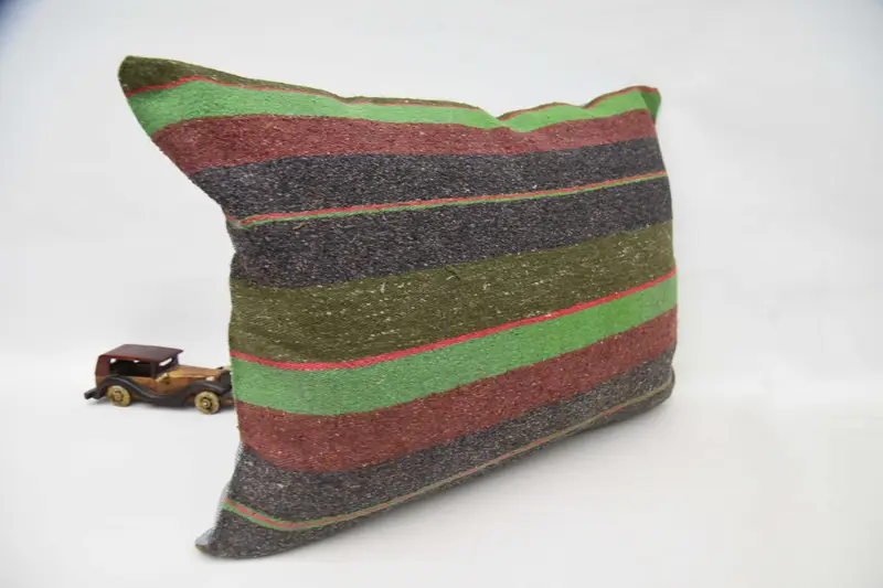 Vintage Pillow, Bright Cushion, 20x28 Green Pillow Case, Cozy Throw Pillow Cover, Cushion Case, Vintage Kilim Throw Pillow, Throw Kilim Pillow - 3