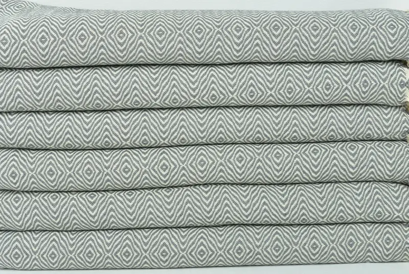 Custom Wedding Gift, Turkish Towel Set, 70x40 Cotton Zigzag Diamond Towel, Absorbent Turkish towel, Wedding Gift, Wedding Shower Gift, Organic Towel - 2
