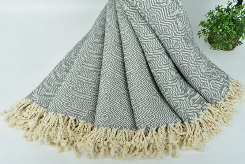 Custom Wedding Gift, Turkish Towel Set, 70x40 Cotton Zigzag Diamond Towel, Absorbent Turkish towel, Wedding Gift, Wedding Shower Gift, Organic Towel - 4