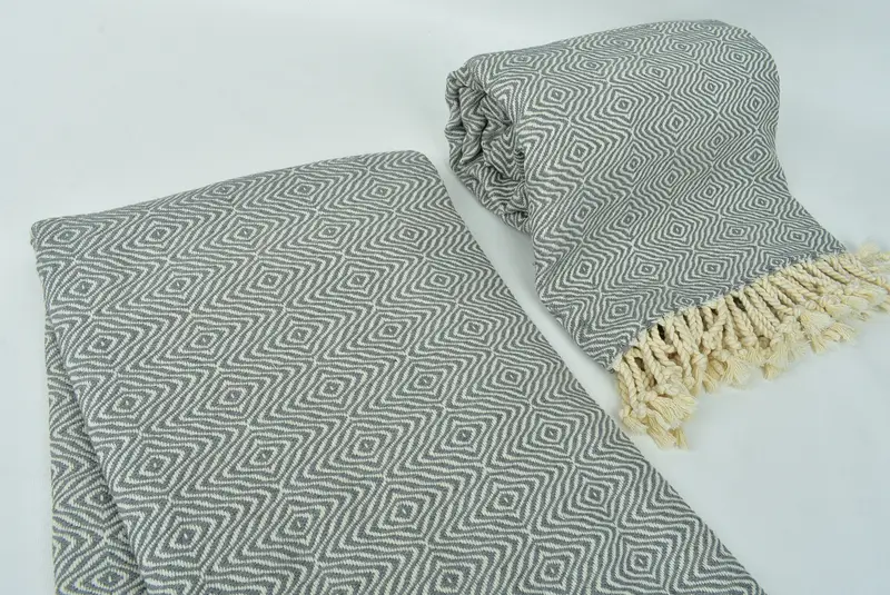 Custom Wedding Gift, Turkish Towel Set, 70x40 Cotton Zigzag Diamond Towel, Absorbent Turkish towel, Wedding Gift, Wedding Shower Gift, Organic Towel - 7