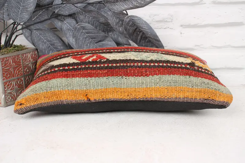 Southwestern Cushion Cover, Turkish Pillow, 8x16 Pink Pillow, Cushion Case, Vintage Kilim Pillow, Designer Throw Cushion Cover, Kilim Pillow Cover - 5