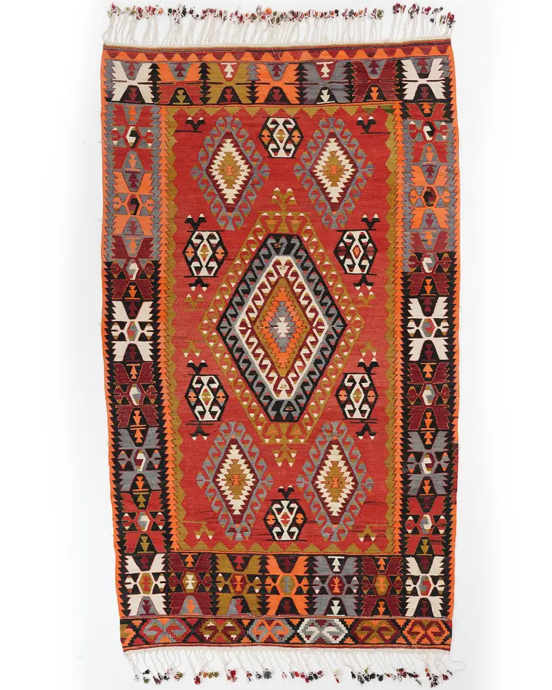 Kırmızı Halı, 5,4x9,8 ft Düz Renk Elegance