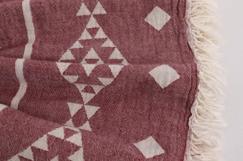 70x60 Cotton Geometric Towel, Employee Gifts, Thanksgiving Tablecloth, Throw Blanket, Woven Blanket, Organic Throw, Decorative Blanket - 8