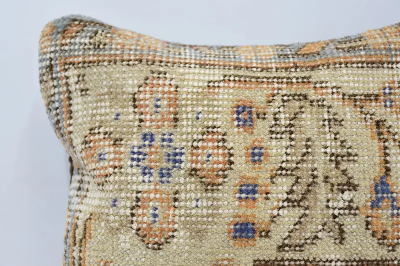 12x12 Beige Pillow, Cushion, Pillow for Couch, Custom Pillow Case, Vintage Kilim Pillow, Turkish Pillow, Pattern Throw Cushion Case - 2