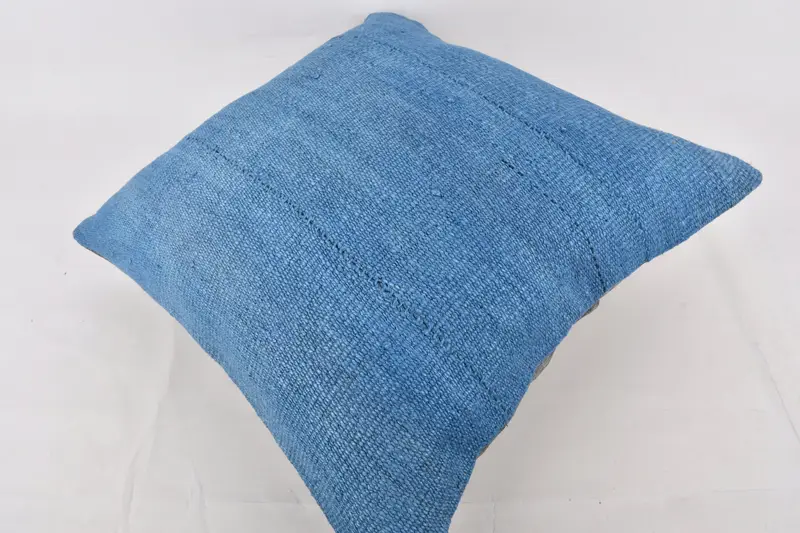 24x24 Blue Cushion Cover, Cushion Cover, Vintage Kilim Throw Pillow, Home Decor Pillow, Gift Pillow, Chair Pillow Sham, Handmade Throw Pillow - 6