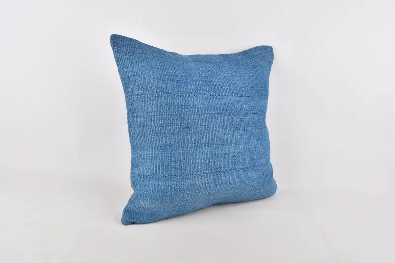 24x24 Blue Cushion Cover, Cushion Cover, Vintage Kilim Throw Pillow, Home Decor Pillow, Gift Pillow, Chair Pillow Sham, Handmade Throw Pillow - 2