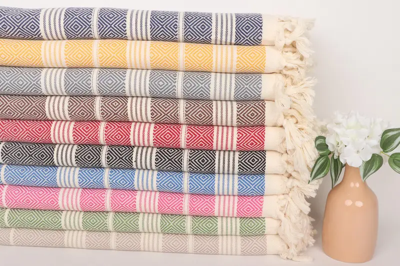Housewarming Gift, Bachelor Party Gifts, Custom Wedding Gift, Organic cotton Turkish peshtemal towel, 70x38 Cotton Diamond Towel, Wedding Favors - 2